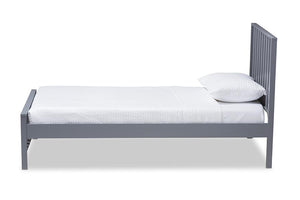 Baxton Studio Harlan Modern Classic Mission Style Grey-Finished Wood Twin Platform Bed