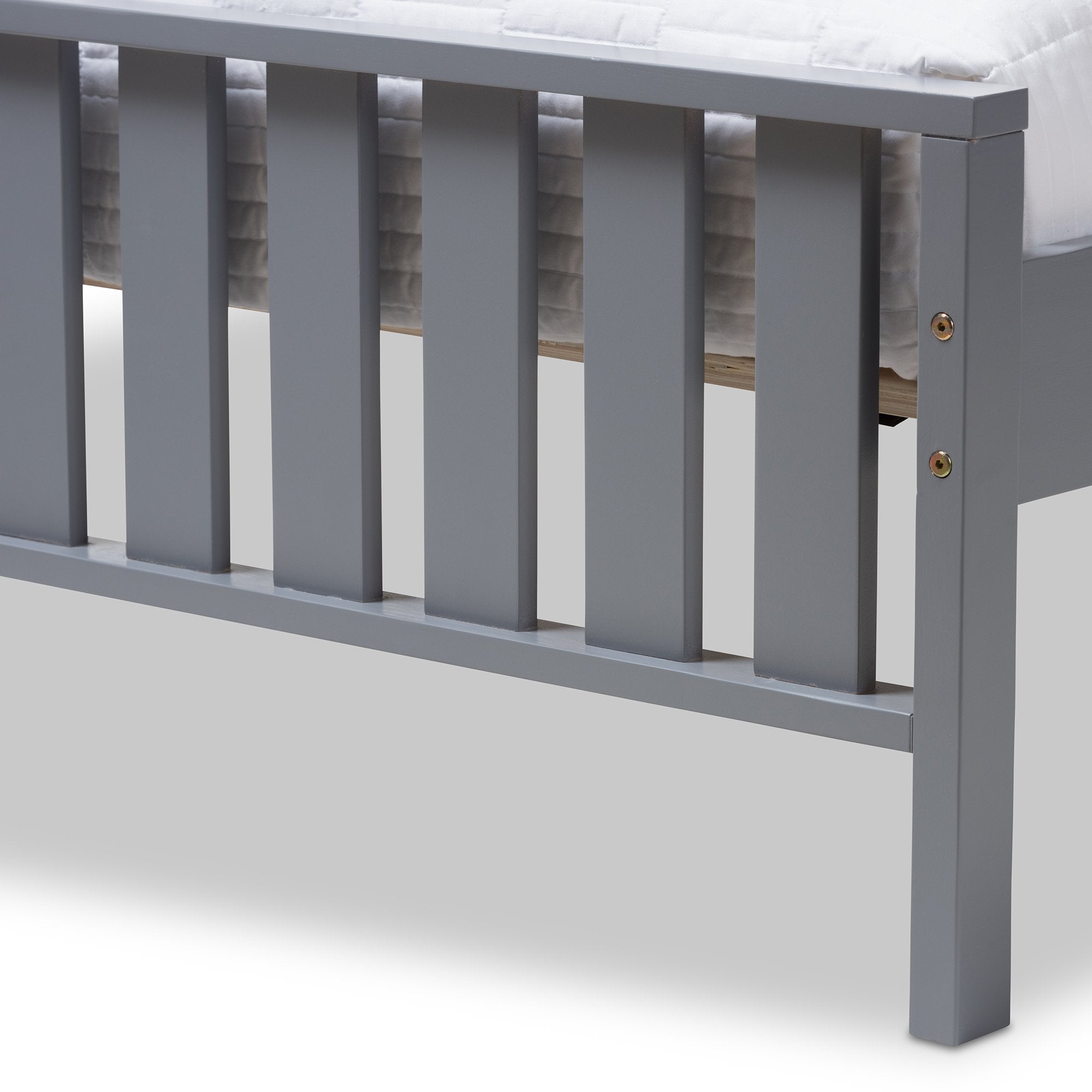 Baxton Studio Harlan Modern Classic Mission Style Grey-Finished Wood Twin Platform Bed