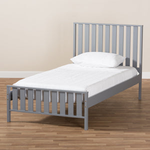 Baxton Studio Harlan Modern Classic Mission Style Grey-Finished Wood Twin Platform Bed