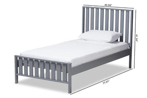 Baxton Studio Harlan Modern Classic Mission Style Grey-Finished Wood Twin Platform Bed