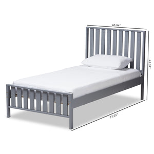 Baxton Studio Harlan Modern Classic Mission Style Grey-Finished Wood Twin Platform Bed