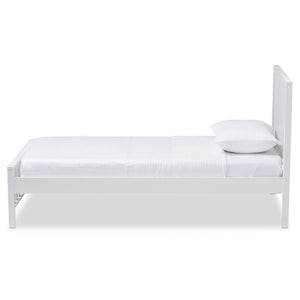 Baxton Studio Harlan Modern Classic Mission Style White-Finished Wood Twin Platform Bed