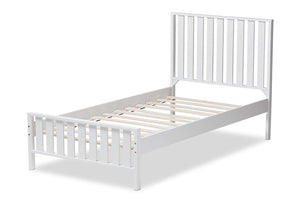 Baxton Studio Harlan Modern Classic Mission Style White-Finished Wood Twin Platform Bed