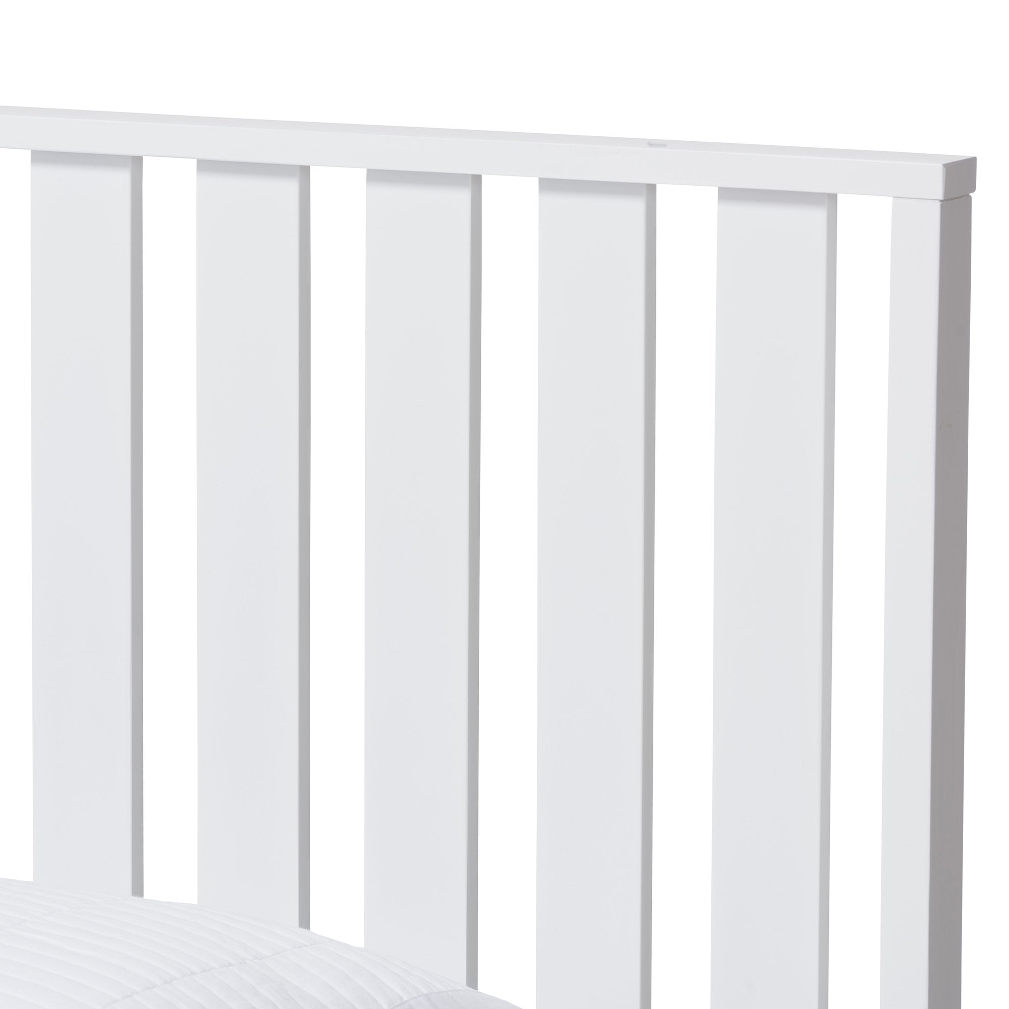 Baxton Studio Harlan Modern Classic Mission Style White-Finished Wood Twin Platform Bed