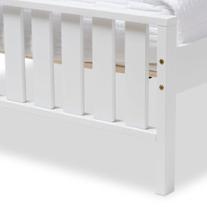 Baxton Studio Harlan Modern Classic Mission Style White-Finished Wood Twin Platform Bed