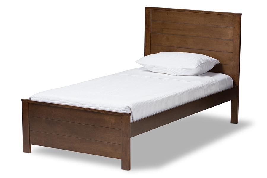 Baxton Studio Catalina Modern Classic Mission Style Brown-Finished Wood Twin Platform Bed