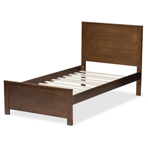 Baxton Studio Catalina Modern Classic Mission Style Brown-Finished Wood Twin Platform Bed