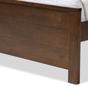 Baxton Studio Catalina Modern Classic Mission Style Brown-Finished Wood Twin Platform Bed with Trundle