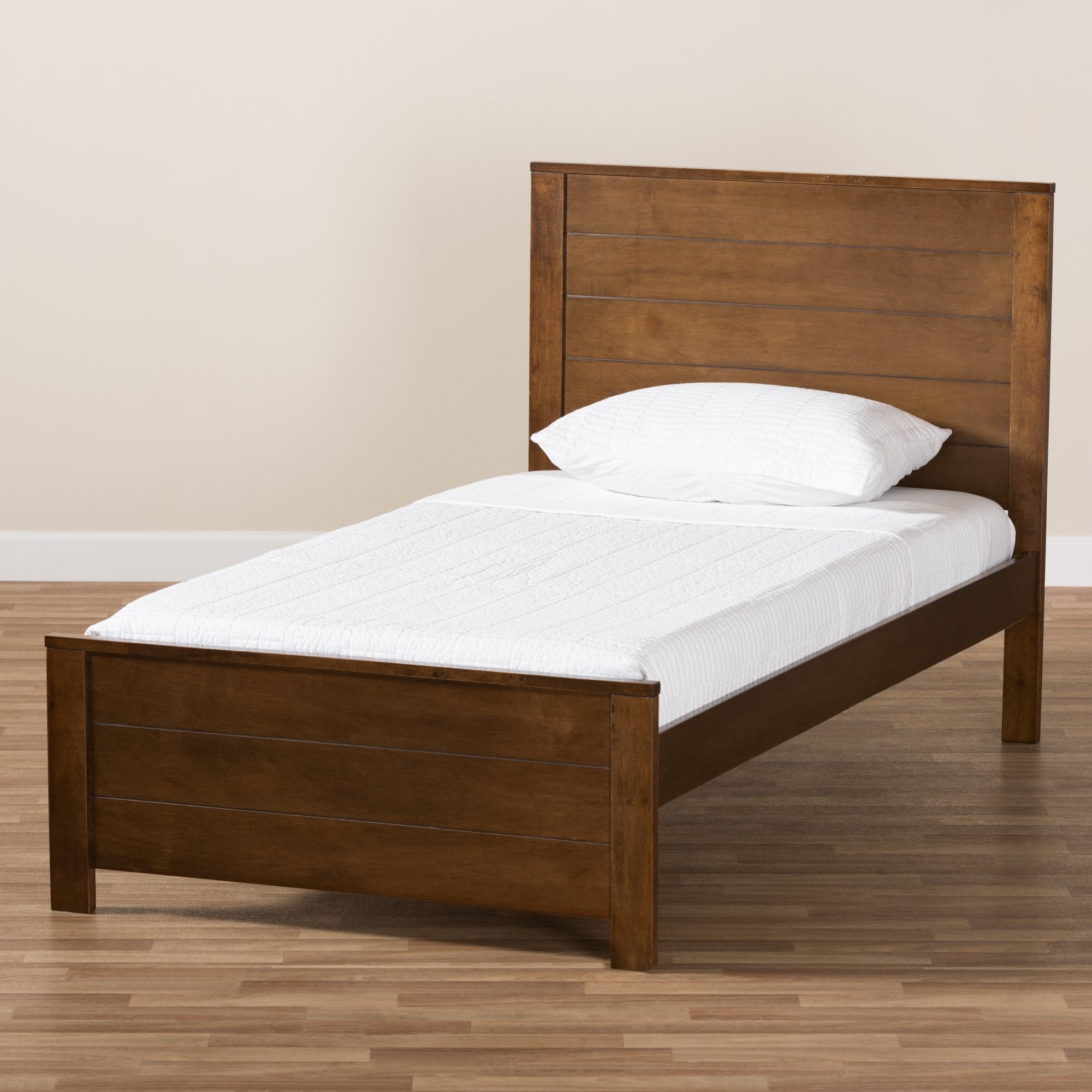 Baxton Studio Catalina Modern Classic Mission Style Brown-Finished Wood Twin Platform Bed