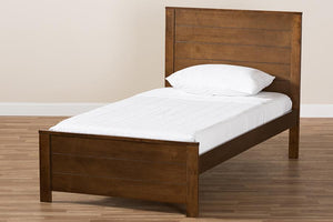 Baxton Studio Catalina Modern Classic Mission Style Brown-Finished Wood Twin Platform Bed