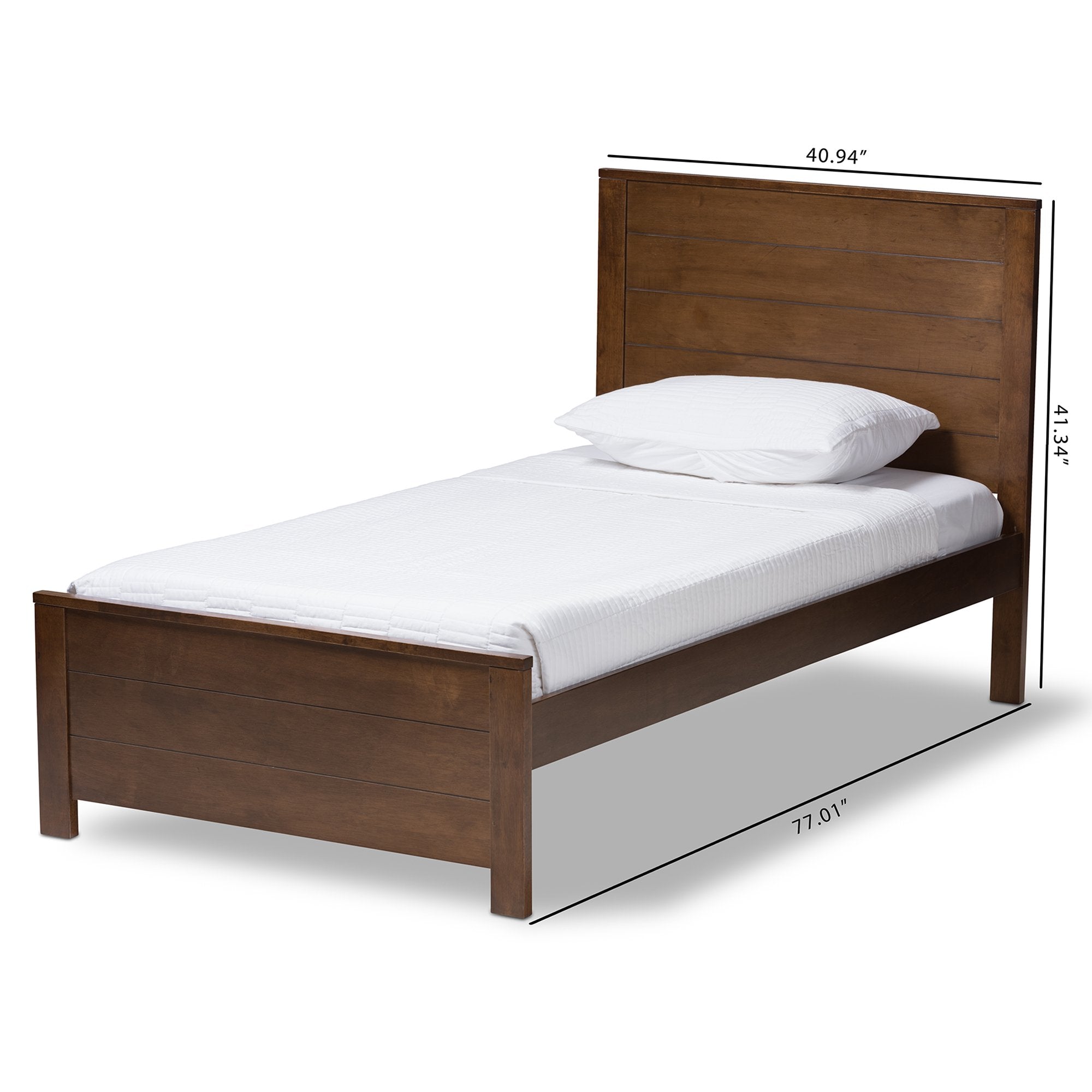 Baxton Studio Catalina Modern Classic Mission Style Brown-Finished Wood Twin Platform Bed