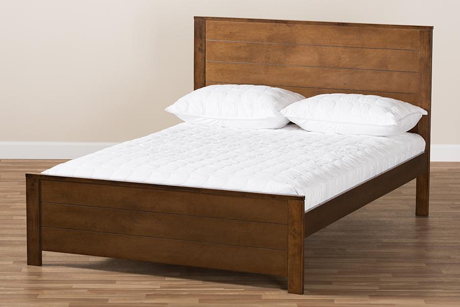 Baxton Studio Catalina Modern Classic Mission Style Brown-Finished Wood Full Platform Bed