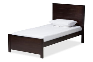 Baxton Studio Catalina Modern Classic Mission Style Dark Brown-Finished Wood Twin Platform Bed