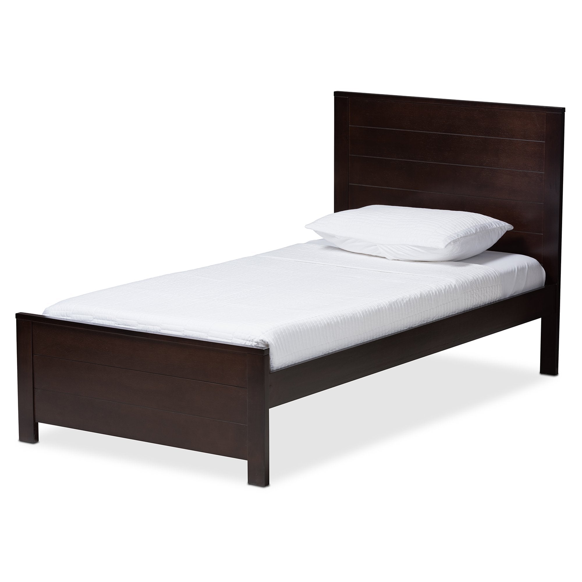 Baxton Studio Catalina Modern Classic Mission Style Dark Brown-Finished Wood Twin Platform Bed