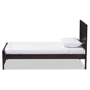 Baxton Studio Catalina Modern Classic Mission Style Dark Brown-Finished Wood Twin Platform Bed