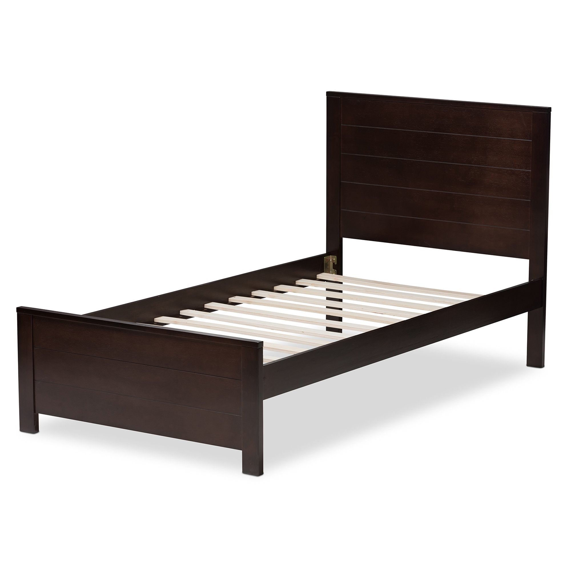 Baxton Studio Catalina Modern Classic Mission Style Dark Brown-Finished Wood Twin Platform Bed