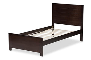 Baxton Studio Catalina Modern Classic Mission Style Dark Brown-Finished Wood Twin Platform Bed