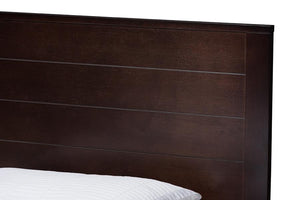 Baxton Studio Catalina Modern Classic Mission Style Dark Brown-Finished Wood Twin Platform Bed