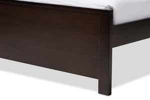 Baxton Studio Catalina Modern Classic Mission Style Dark Brown-Finished Wood Twin Platform Bed with Trundle