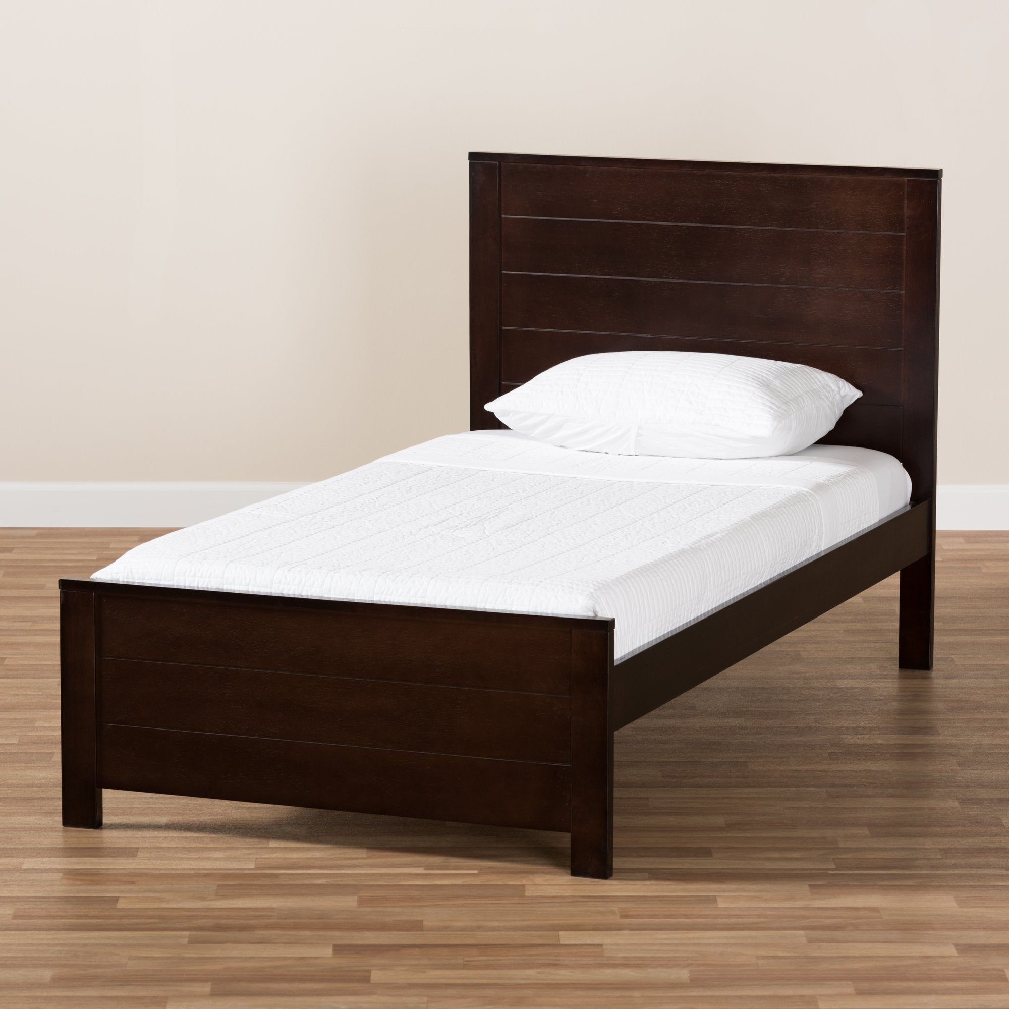 Baxton Studio Catalina Modern Classic Mission Style Dark Brown-Finished Wood Twin Platform Bed