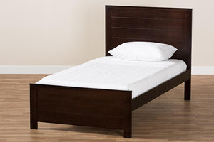 Baxton Studio Catalina Modern Classic Mission Style Dark Brown-Finished Wood Twin Platform Bed