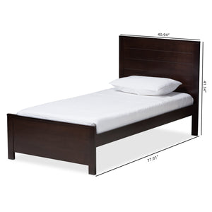 Baxton Studio Catalina Modern Classic Mission Style Dark Brown-Finished Wood Twin Platform Bed