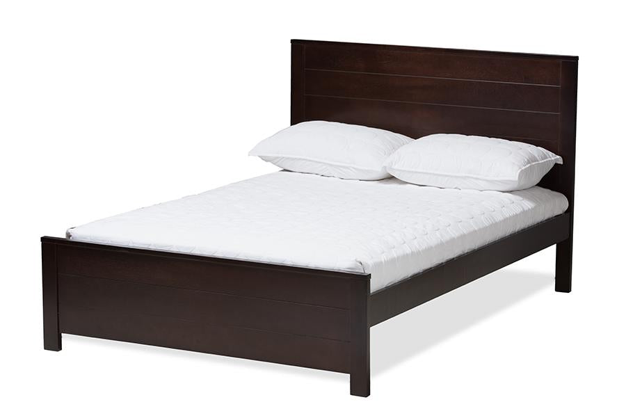 Baxton Studio Catalina Modern Classic Mission Style Dark Brown-Finished Wood Full Platform Bed