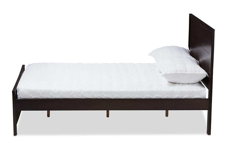 Baxton Studio Catalina Modern Classic Mission Style Dark Brown-Finished Wood Full Platform Bed