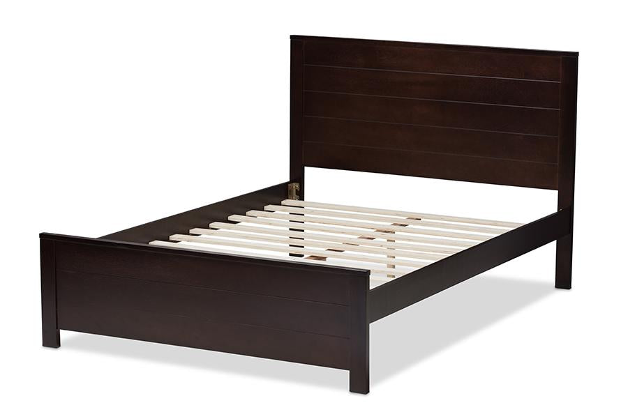 Baxton Studio Catalina Modern Classic Mission Style Dark Brown-Finished Wood Full Platform Bed