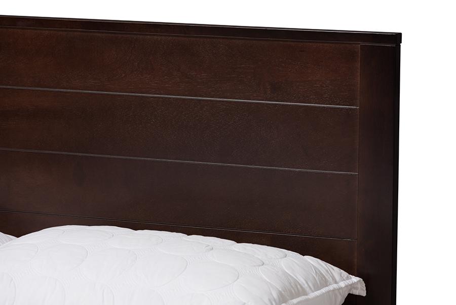 Baxton Studio Catalina Modern Classic Mission Style Dark Brown-Finished Wood Full Platform Bed