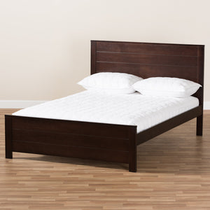 Baxton Studio Catalina Modern Classic Mission Style Dark Brown-Finished Wood Full Platform Bed