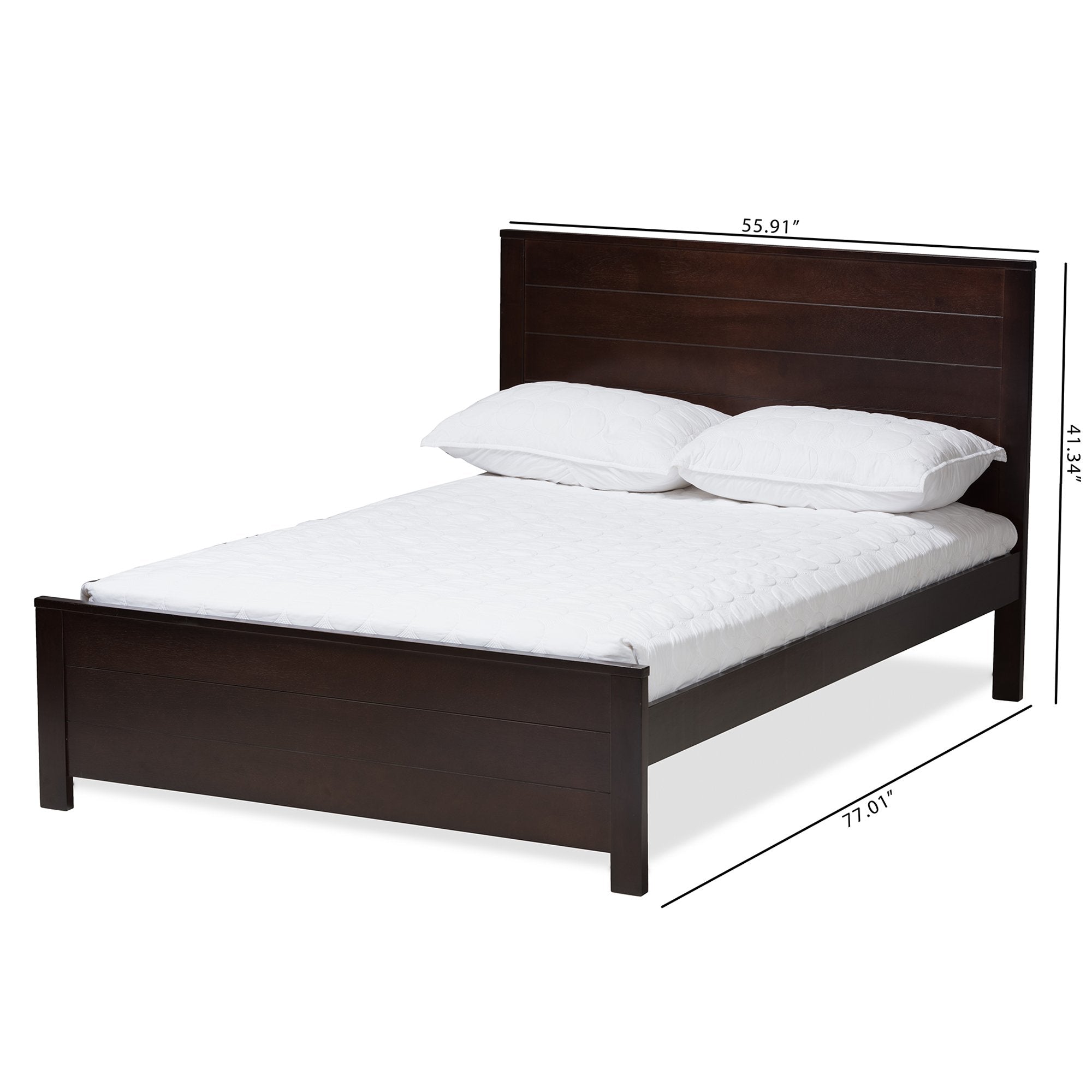 Baxton Studio Catalina Modern Classic Mission Style Dark Brown-Finished Wood Full Platform Bed