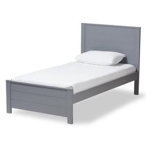 Baxton Studio Catalina Modern Classic Mission Style Grey-Finished Wood Twin Platform Bed