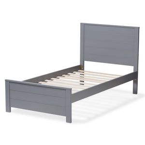 Baxton Studio Catalina Modern Classic Mission Style Grey-Finished Wood Twin Platform Bed