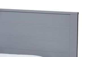 Baxton Studio Catalina Modern Classic Mission Style Grey-Finished Wood Twin Platform Bed