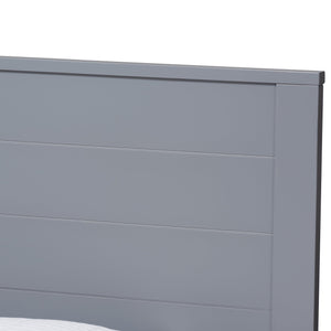 Baxton Studio Catalina Modern Classic Mission Style Grey-Finished Wood Twin Platform Bed