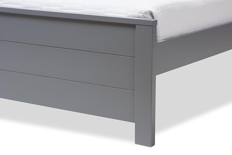 Baxton Studio Catalina Modern Classic Mission Style Grey-Finished Wood Twin Platform Bed