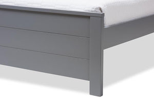 Baxton Studio Catalina Modern Classic Mission Style Grey-Finished Wood Twin Platform Bed with Trundle