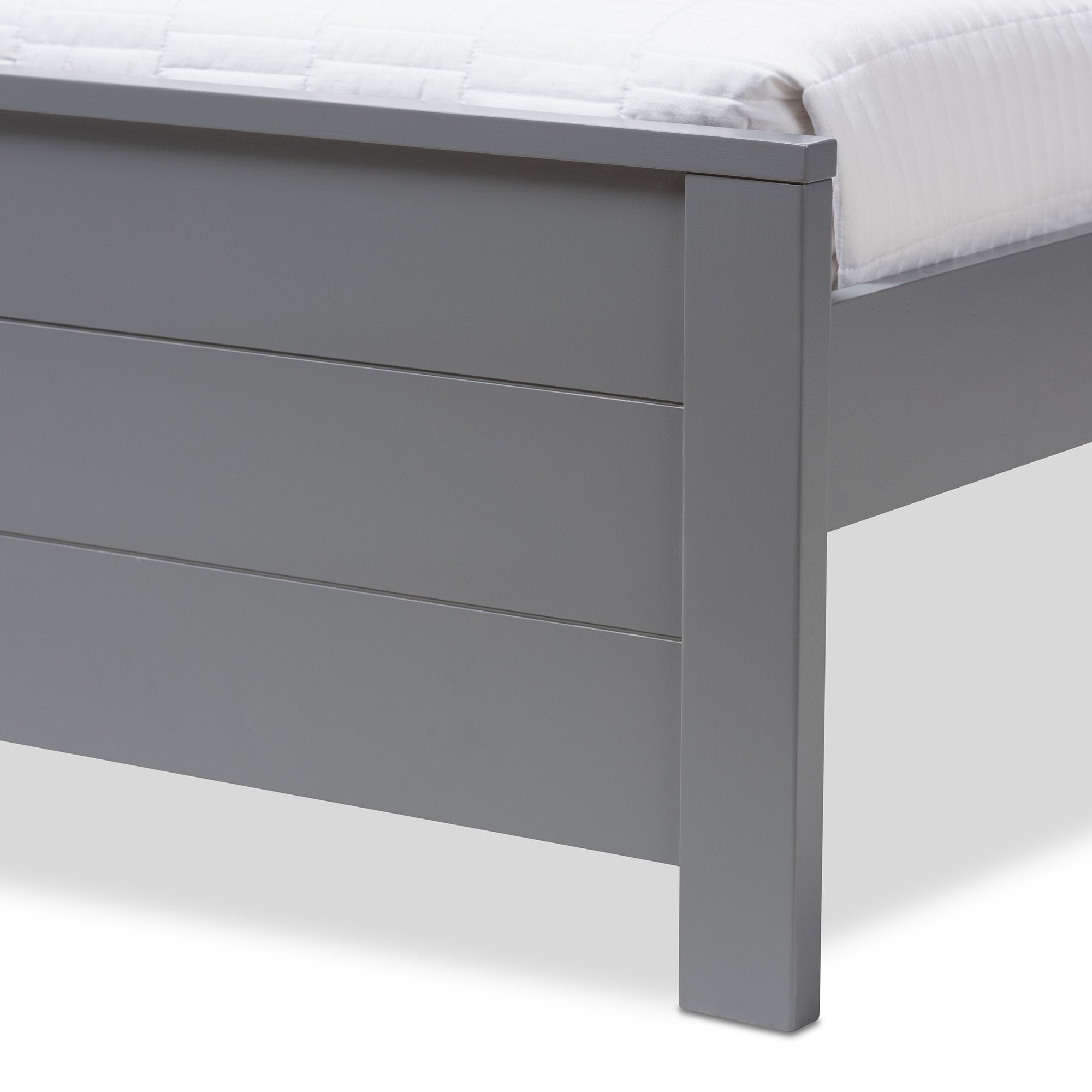 Baxton Studio Catalina Modern Classic Mission Style Grey-Finished Wood Twin Platform Bed with Trundle