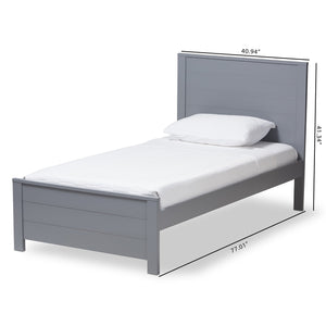 Baxton Studio Catalina Modern Classic Mission Style Grey-Finished Wood Twin Platform Bed