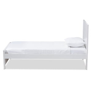 Baxton Studio Catalina Modern Classic Mission Style White-Finished Wood Twin Platform Bed