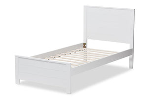 Baxton Studio Catalina Modern Classic Mission Style White-Finished Wood Twin Platform Bed