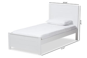 Baxton Studio Catalina Modern Classic Mission Style White-Finished Wood Twin Platform Bed