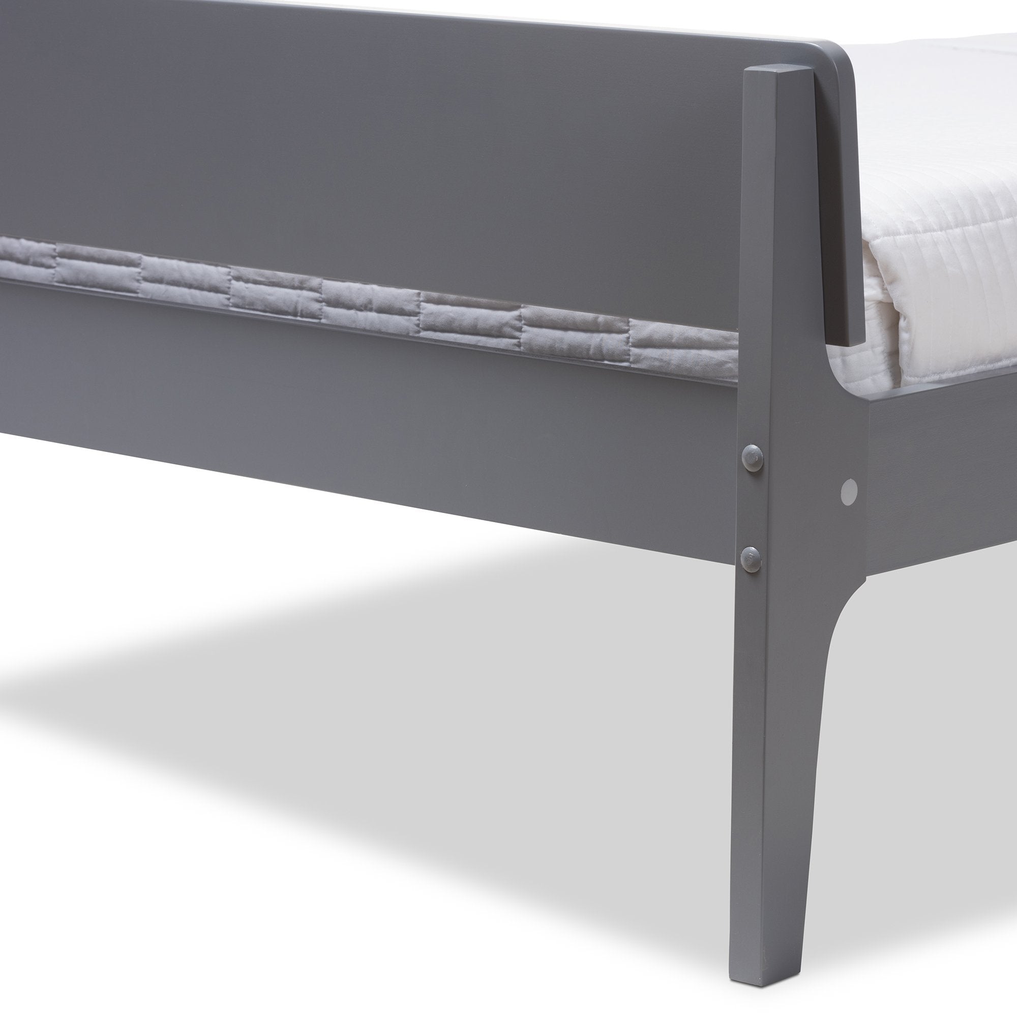 Baxton Studio Nereida Modern Classic Mission Style Grey-Finished Wood Twin Platform Bed