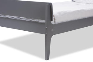 Baxton Studio Nereida Modern Classic Mission Style Grey-Finished Wood Twin Platform Bed