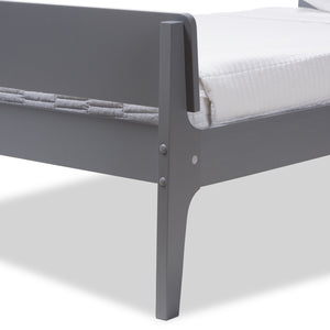 Baxton Studio Nereida Modern Classic Mission Style Grey-Finished Wood Twin Platform Bed