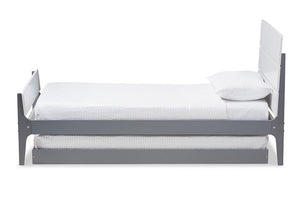 Baxton Studio Nereida Modern Classic Mission Style White and Grey-Finished Wood Twin Platform Bed