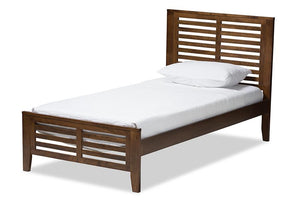 Baxton Studio Sedona Modern Classic Mission Style Brown-Finished Wood Twin Platform Bed