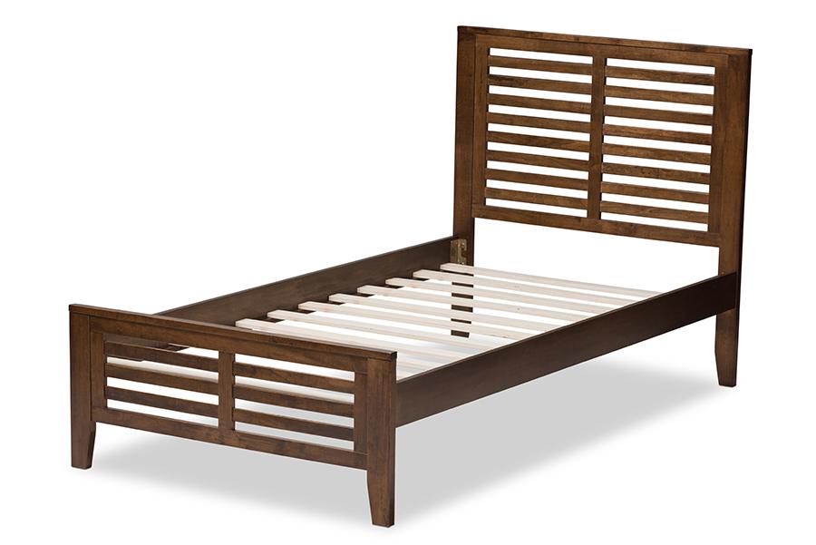 Baxton Studio Sedona Modern Classic Mission Style Brown-Finished Wood Twin Platform Bed