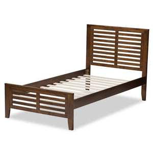 Baxton Studio Sedona Modern Classic Mission Style Brown-Finished Wood Twin Platform Bed